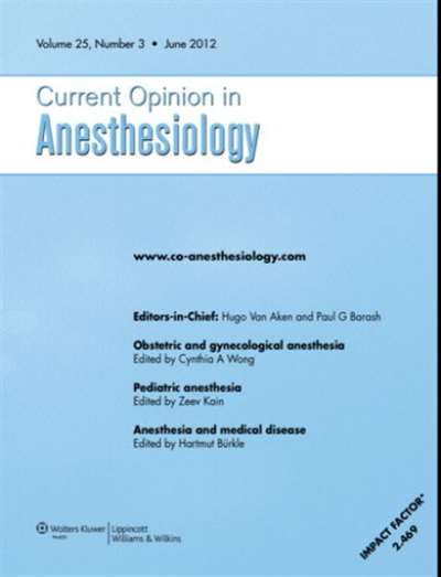 recent research articles in anesthesiology
