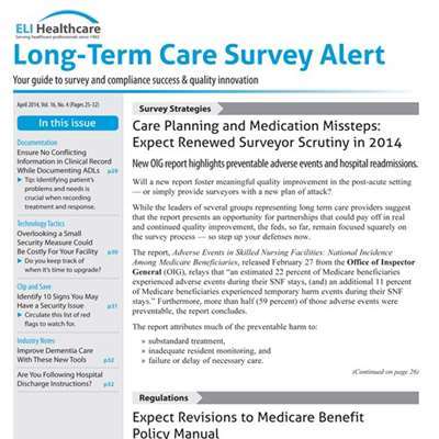 Long Term Care Survey Alert Magazine Subscription Australia