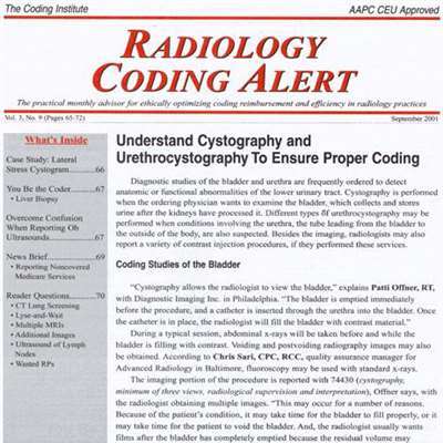 Radiology Coding Alert Magazine Subscription Canada