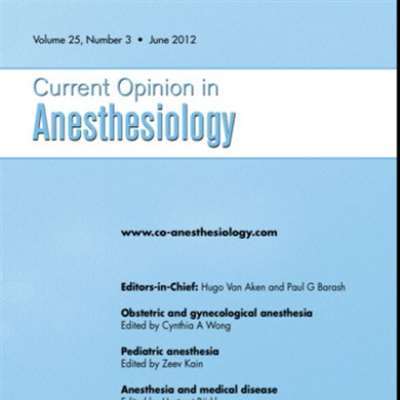 Current Opinion In Anesthesiology Magazine Subscription Canada